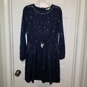 Johnnie B Boden Girls Dress Blue Stars Long Sleeve Size 15-16Y